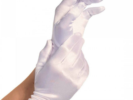 LEG AVENUE - SATIN GLOVES WHITE