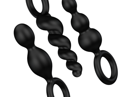 SATISFYER - ANAL PLUGS SET 3 PCS BLACK