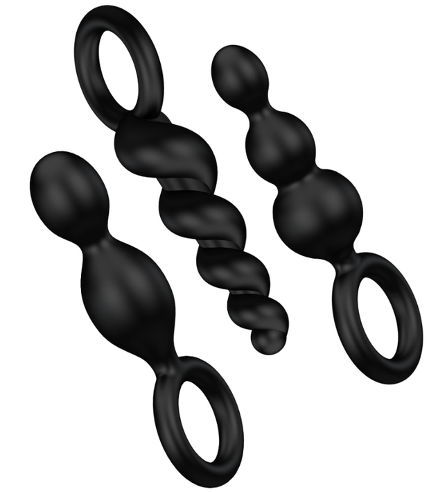SATISFYER - ANAL PLUGS SET 3 PCS BLACK