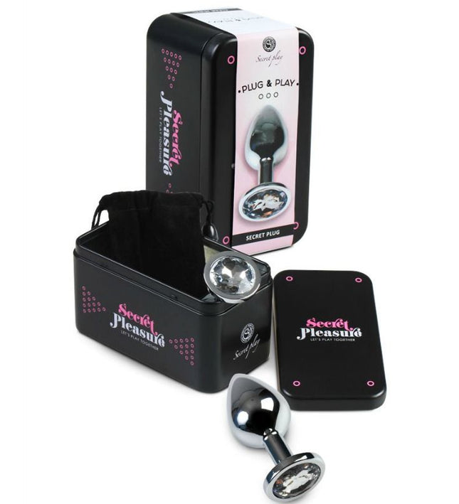 SECRETPLAY - PLUG ANAL TRANSPARENT ALUMINUM 8 CM
