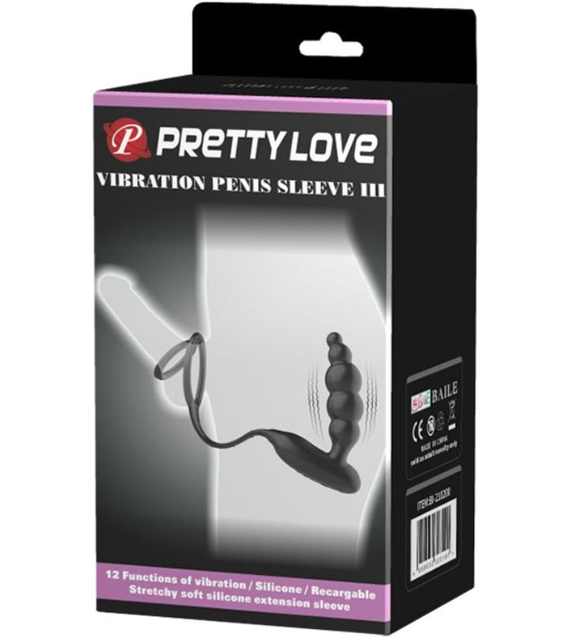 PRETTY LOVE - PENIS RINGS WITH VIBRATOR PLUG