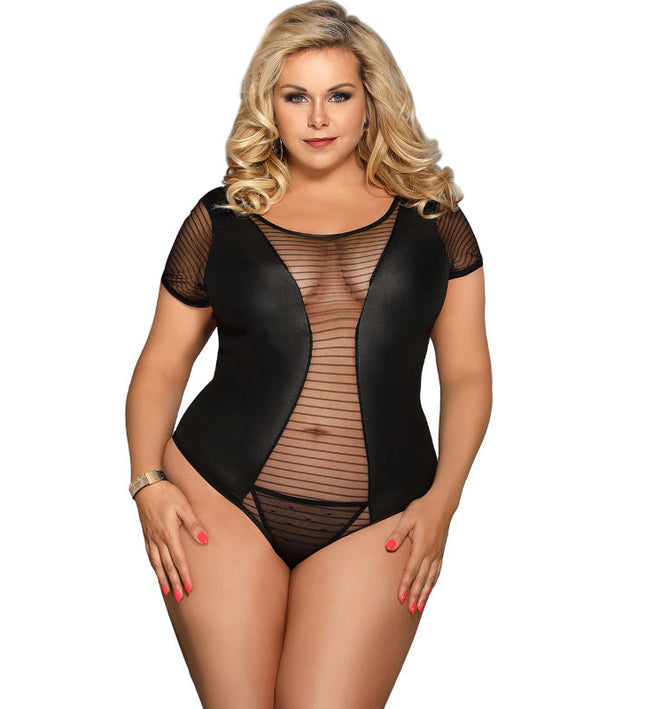 SUBBLIME - QUEEN PLUS FETISH SHORT SLEEVE TEDDY