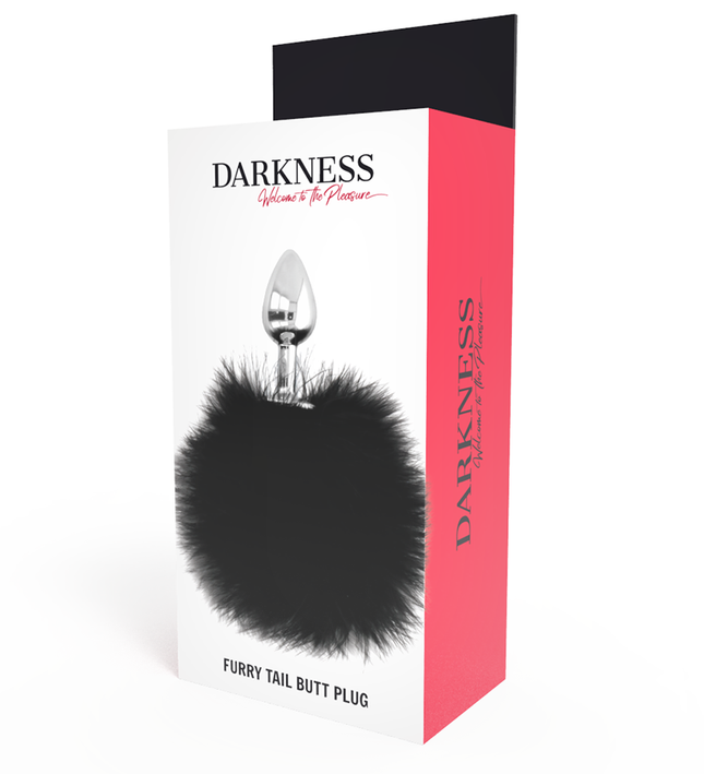 DARKNESS - EXTRA ANAL BUTTPLUG WITH TAIL BLACK 7 CM