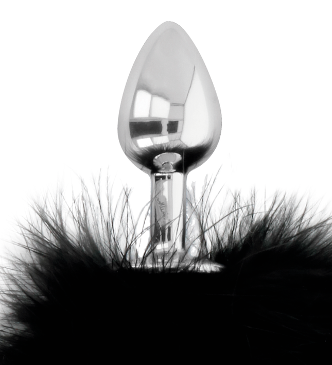 DARKNESS - EXTRA ANAL BUTTPLUG WITH TAIL BLACK 7 CM