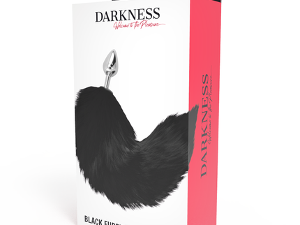 DARKNESS - SILVER ANAL PLUG 8 CM WITH BLACK TAIL