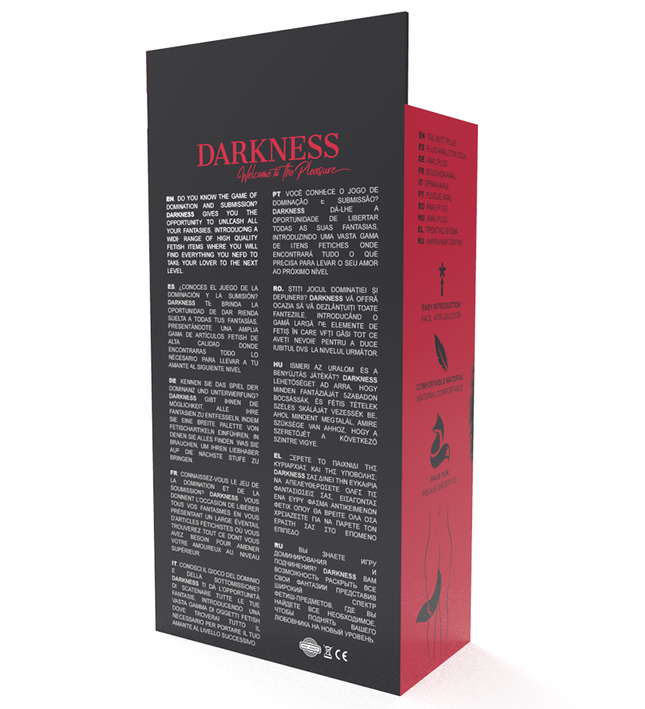 DARKNESS - SILVER ANAL PLUG 8 CM WITH BLACK TAIL