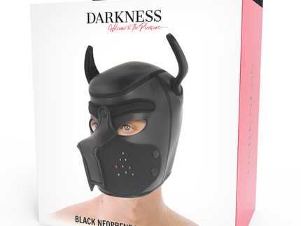 DARKNESS - NEOPRENE DOG MASK WITH REMOVABLE MUZZLE M