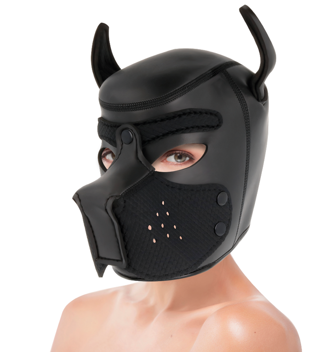 DARKNESS - NEOPRENE DOG MASK WITH REMOVABLE MUZZLE M