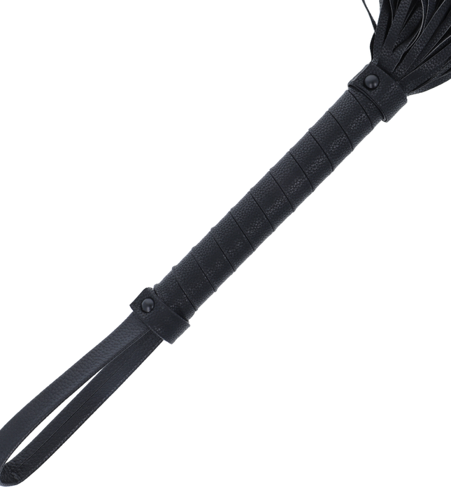DARKNESS - BLACK BONDAGE WHIP 42CM LEATHER