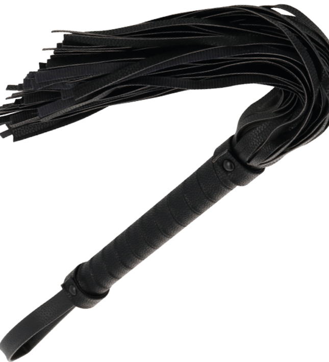 DARKNESS - BLACK BONDAGE WHIP 42CM LEATHER