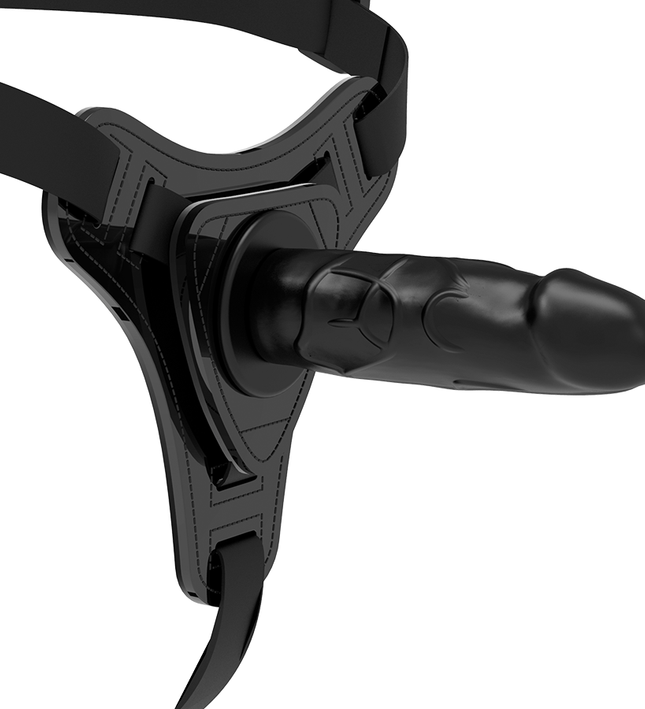 FETISH SUBMISSIVE HARNESS - REALISTIC BLACK SILICONE 15 CM