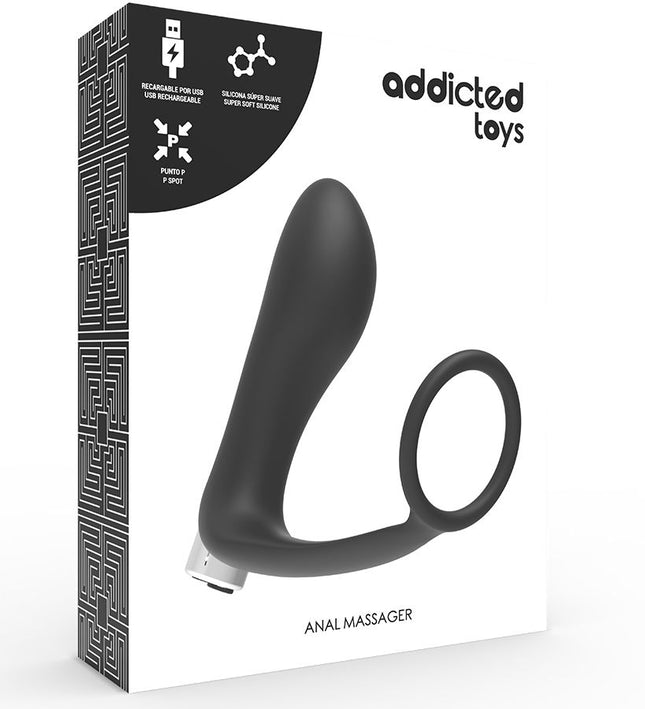 ADDICTED TOYS - PROSTATIC VIBRATOR RECHARGEABLE MODEL 1 - BLACK