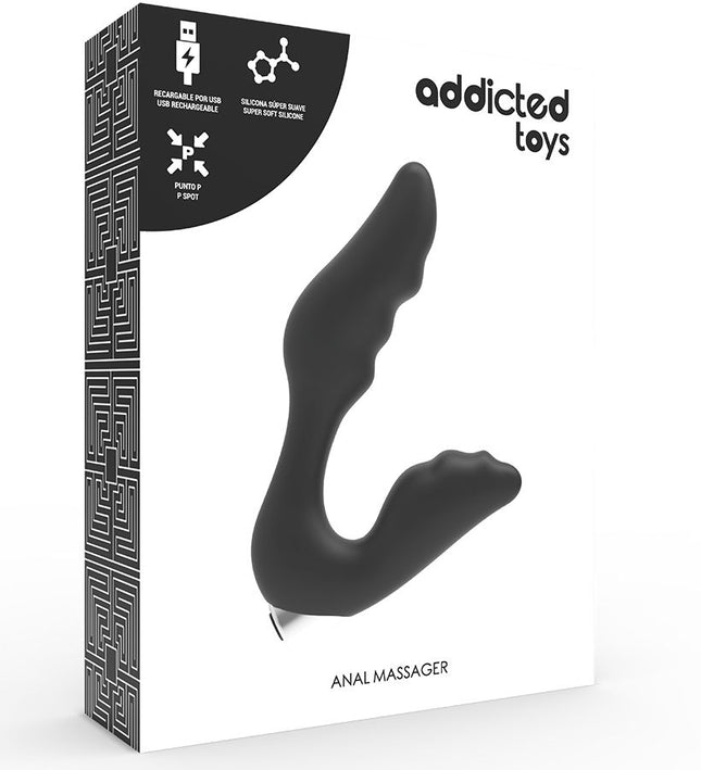 ADDICTED TOYS - PROSTATIC VIBRATOR RECHARGEABLE MODEL 6 - BLACK