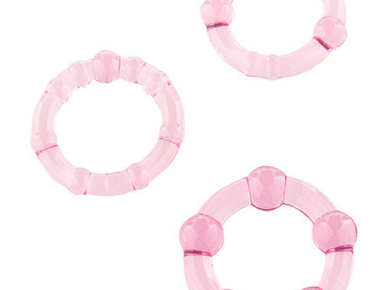 SEVEN CREATIONS - SET OF THREE PINK PENIS RINGS