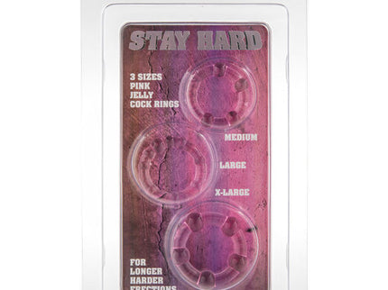 SEVEN CREATIONS - SET OF THREE PINK PENIS RINGS