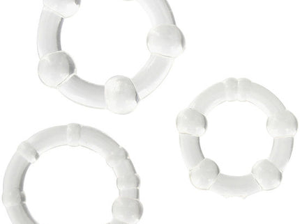 SEVEN CREATIONS - SET OF THREE TRANSPARENT PENIS RINGS