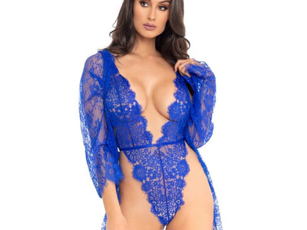 LEG AVENUE - TEDDY AND ROBE BLUE M