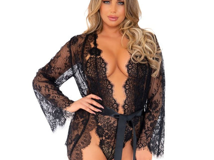 LEG AVENUE - TEDDY AND ROBE SET L