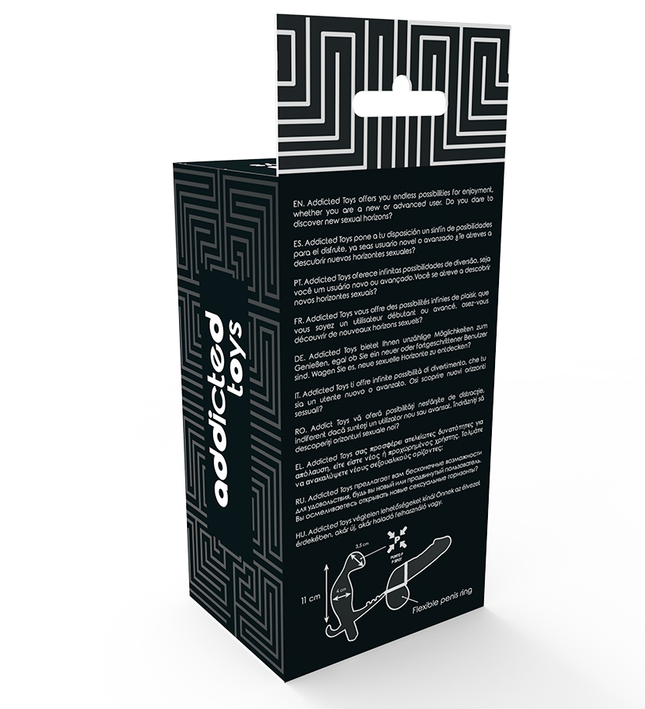 ADDICTED TOYS - ANAL PLUG WITH DOUBLE PENIS RING AND TESTICLES BLACK