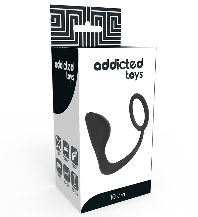 ADDICTED TOYS - ANAL PLUG WITH BLACK PENIS RING