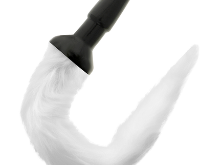 DARKNESS - SILICONE ANAL PLUG WITH WHITE TAIL