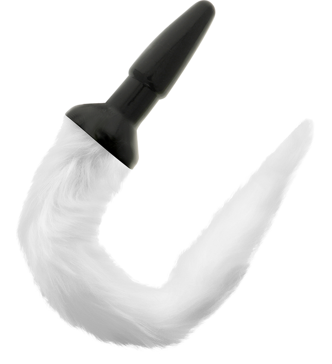 DARKNESS - SILICONE ANAL PLUG WITH WHITE TAIL