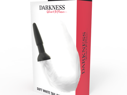 DARKNESS - SILICONE ANAL PLUG WITH WHITE TAIL