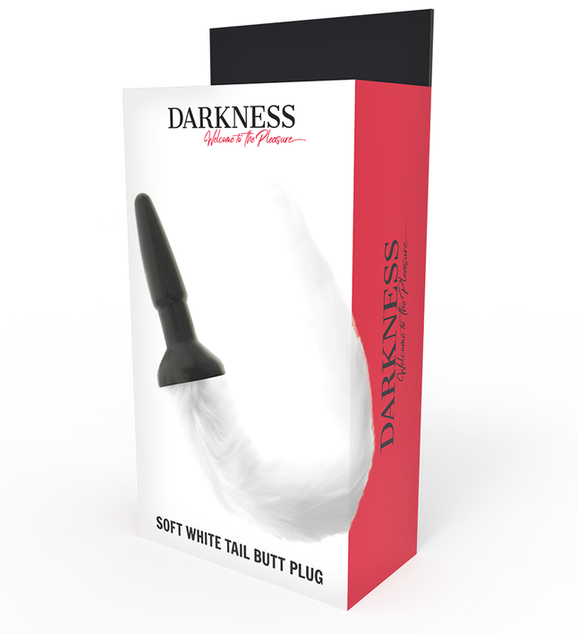 DARKNESS - SILICONE ANAL PLUG WITH WHITE TAIL