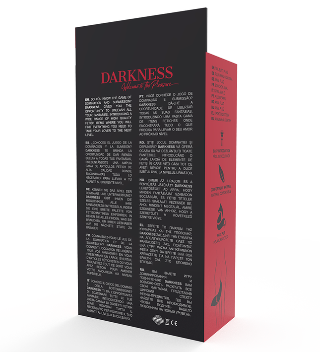 DARKNESS - SILICONE ANAL PLUG WITH WHITE TAIL