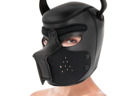 DARKNESS - NEOPRENE DOG MASK WITH REMOVABLE MUZZLE L