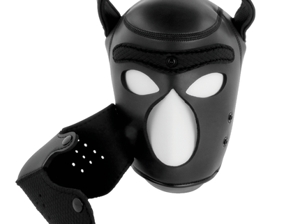 DARKNESS - NEOPRENE DOG MASK WITH REMOVABLE MUZZLE L