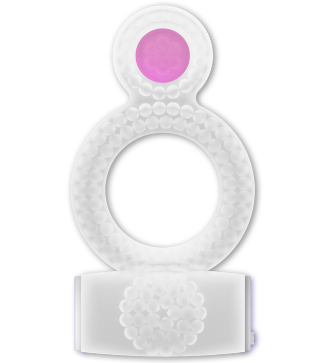 CASUAL LOVE - RING VIBRATING DOUBLE PLEASURE TRANSPARENT