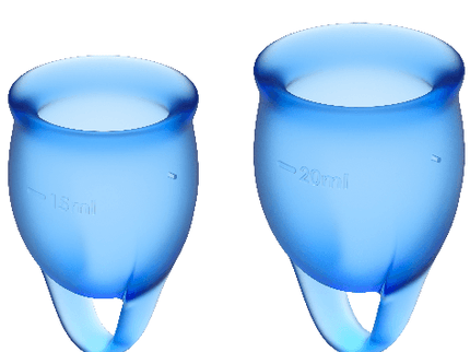 SATISFYER - FEEL CONFIDENT MENSTRUAL CUP DARK BLUE 15 + 20 ML
