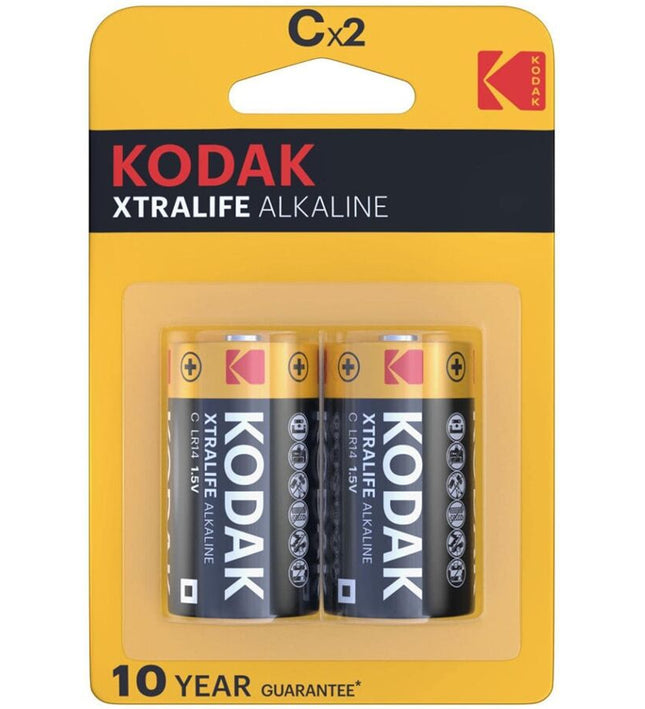 KODAK - XTRALIFE ALKALINE BATTERIES C X 2 UNITS