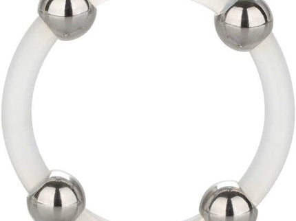 CALEXOTICS - STEEL BEADED SILICONE RING L