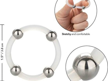 CALEXOTICS - STEEL BEADED SILICONE RING L