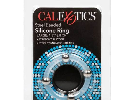 CALEXOTICS - STEEL BEADED SILICONE RING L