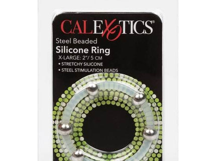 CALEXOTICS - STEEL BEADED SILICONE RING XL