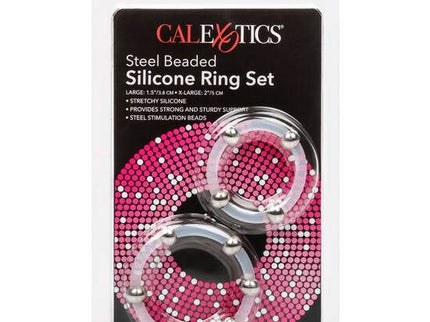 CALEXOTICS - STEEL BEADED SILICONE RING SET