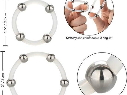 CALEXOTICS - STEEL BEADED SILICONE RING SET