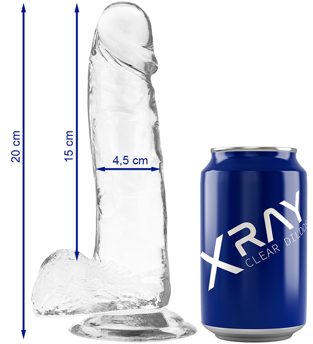 X RAY - CLEAR COCK WITH BALLS 20 CM -O- 4.5 CM