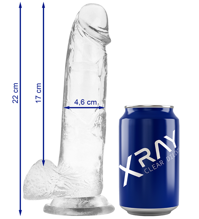 X RAY - CLEAR COCK WITH BALLS 22 CM -O- 4.6 CM