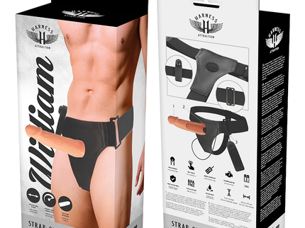 HARNESS ATTRACTION - WILLIAN HOLLOW RNES WITH VIBRATOR 17 CM -O- 4.5 CM