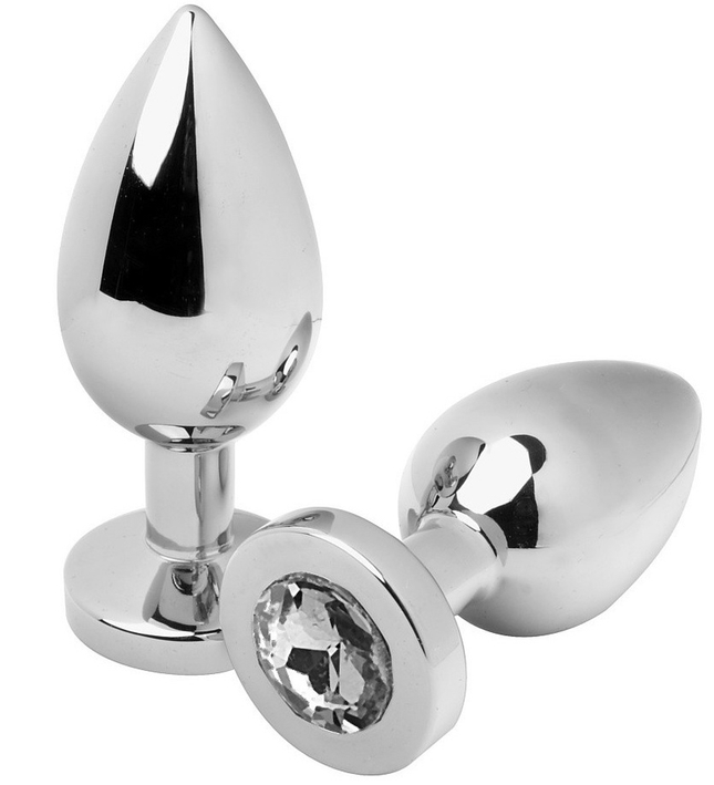 METAL HARD - ANAL PLUG DIAMOND TRANSPARENT SMALL 5.71CM