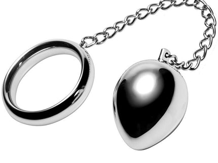 METAL HARD - COCK RING 40MM + CHAIN WITH METAL BALL
