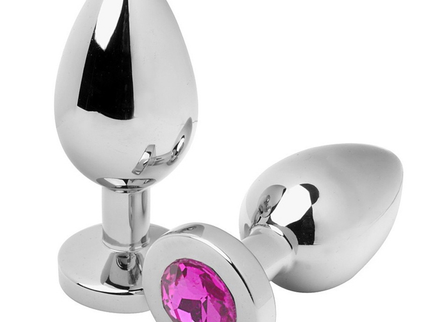 METAL HARD - ANAL PLUG DIAMOND PINK MEDIUM 7.62CM