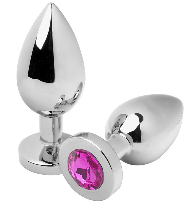 METAL HARD - ANAL PLUG DIAMOND PINK SMALL 5.71CM