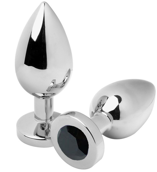 METAL HARD - ANAL PLUG DIAMOND BLACK SMALL 5.71CM