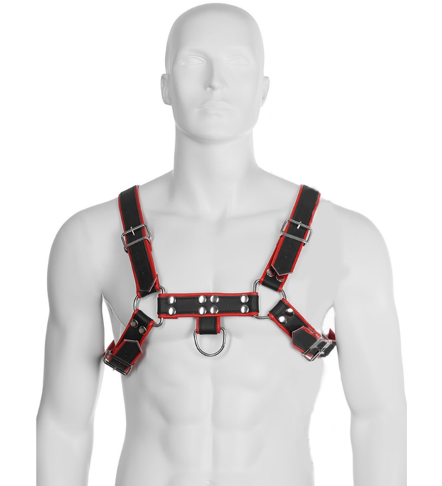 LEATHER BODY - CHAIN HARNESS III BLACK / RED