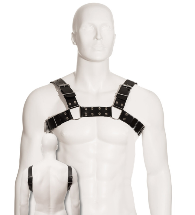 LEATHER BODY - BLACK BULL DOG HARNESS